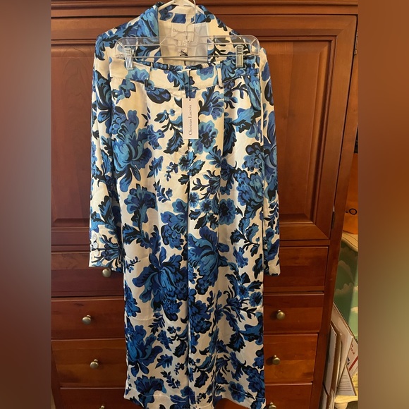 NWT Christian Lacroix Blue Floral Suit - Picture 3 of 9